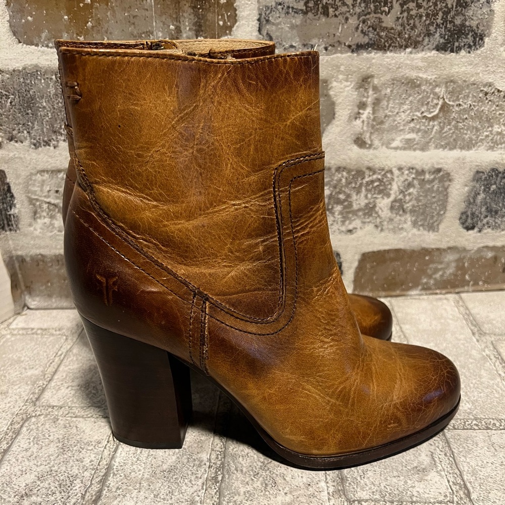 Boot Frye Womens Western Ankle Zipper Tan Boot 7